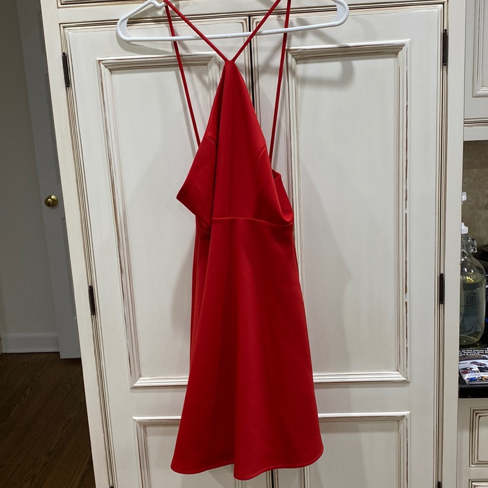Lulus red satin style dress.